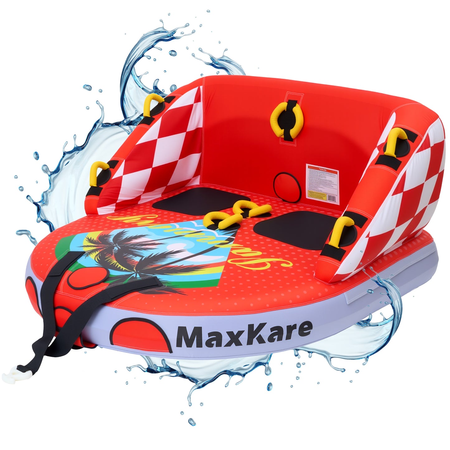 Rowing Towable Inflatable Boat for Teens & Adults, Outdoor Fun, Capacity 450lb, Red