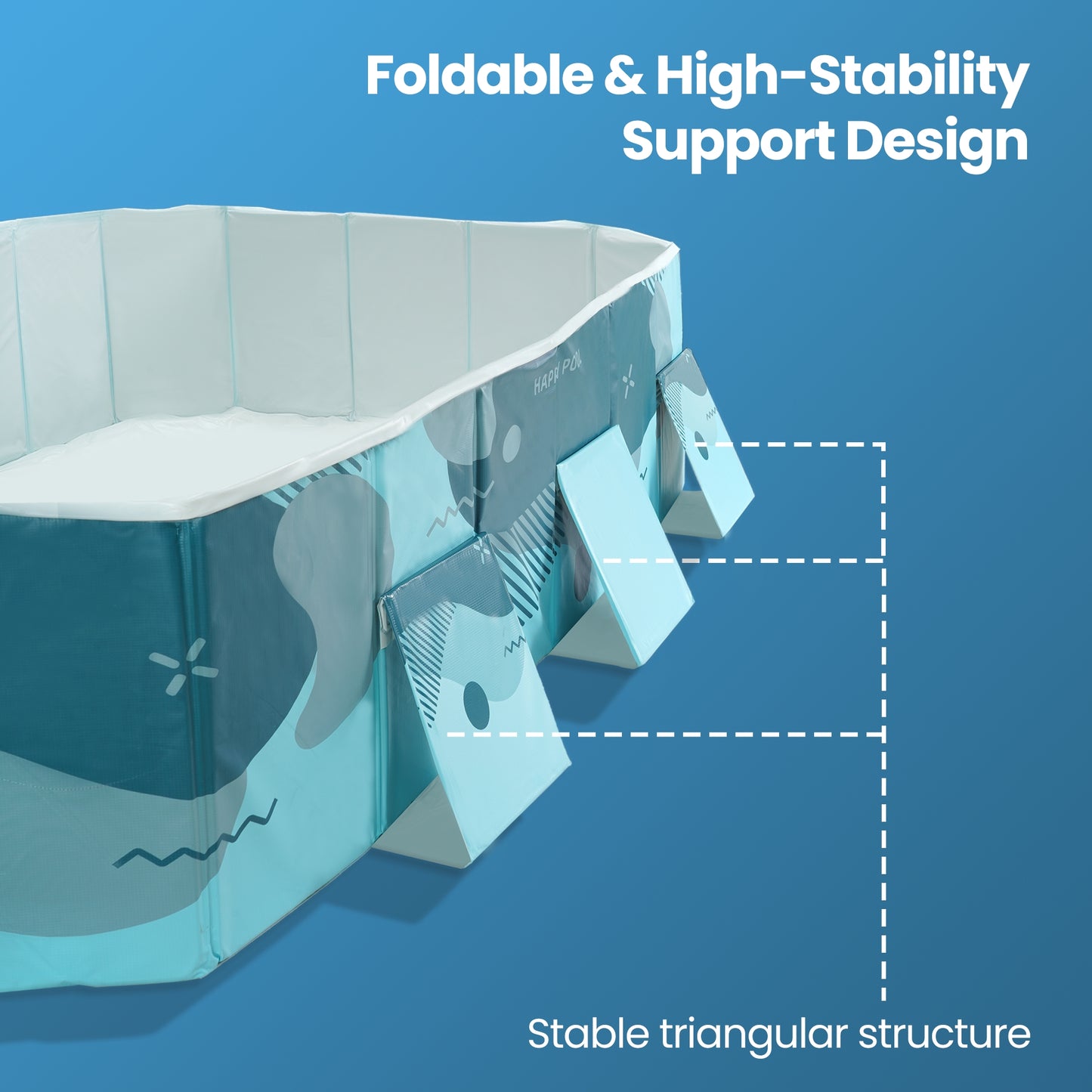 Foldable Swimming Pool, Non-Inflatable Family Pool with 3 Drainage Hole & 3 Repair Patches, Kiddie Indoor and Outdoor Fun Pool, Green