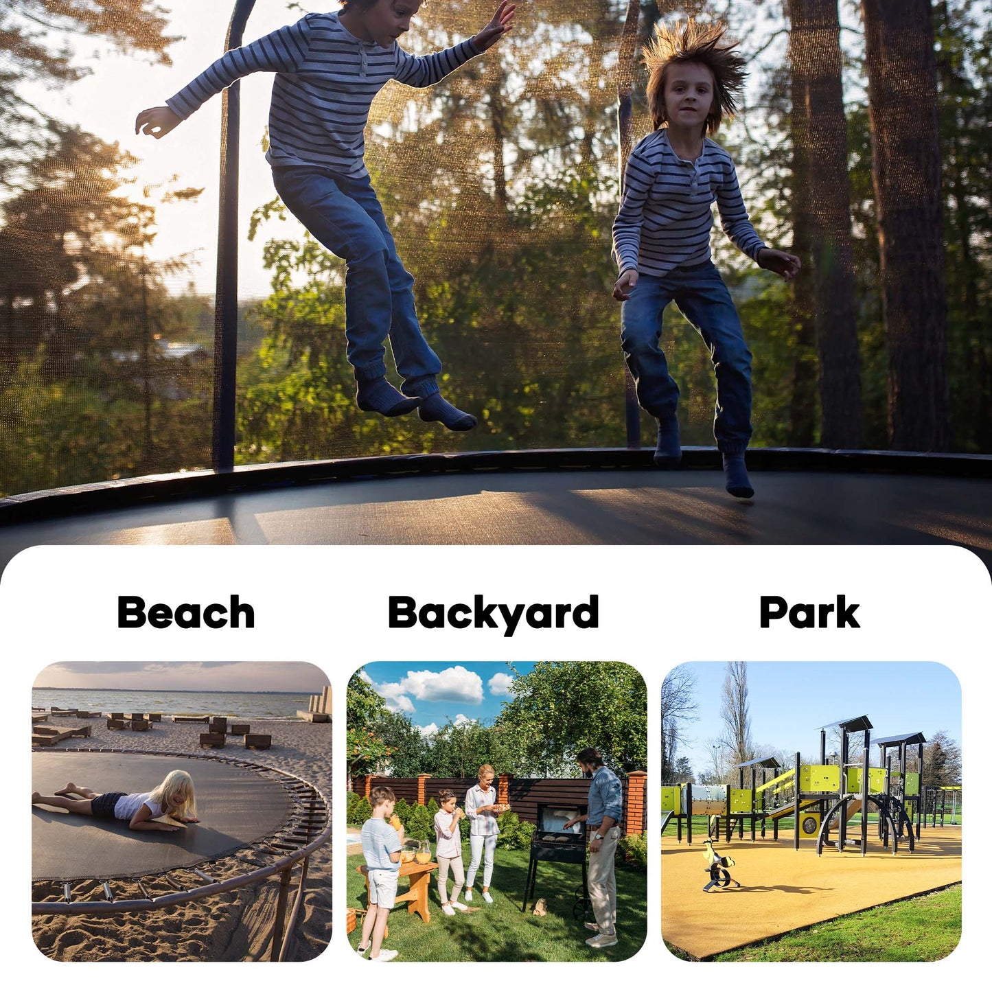 Entil 8ft Trampoline with 360 Safety Enclosure for Kids & Adults 330 lbs Weight Capacity, 360° Enclosure Net