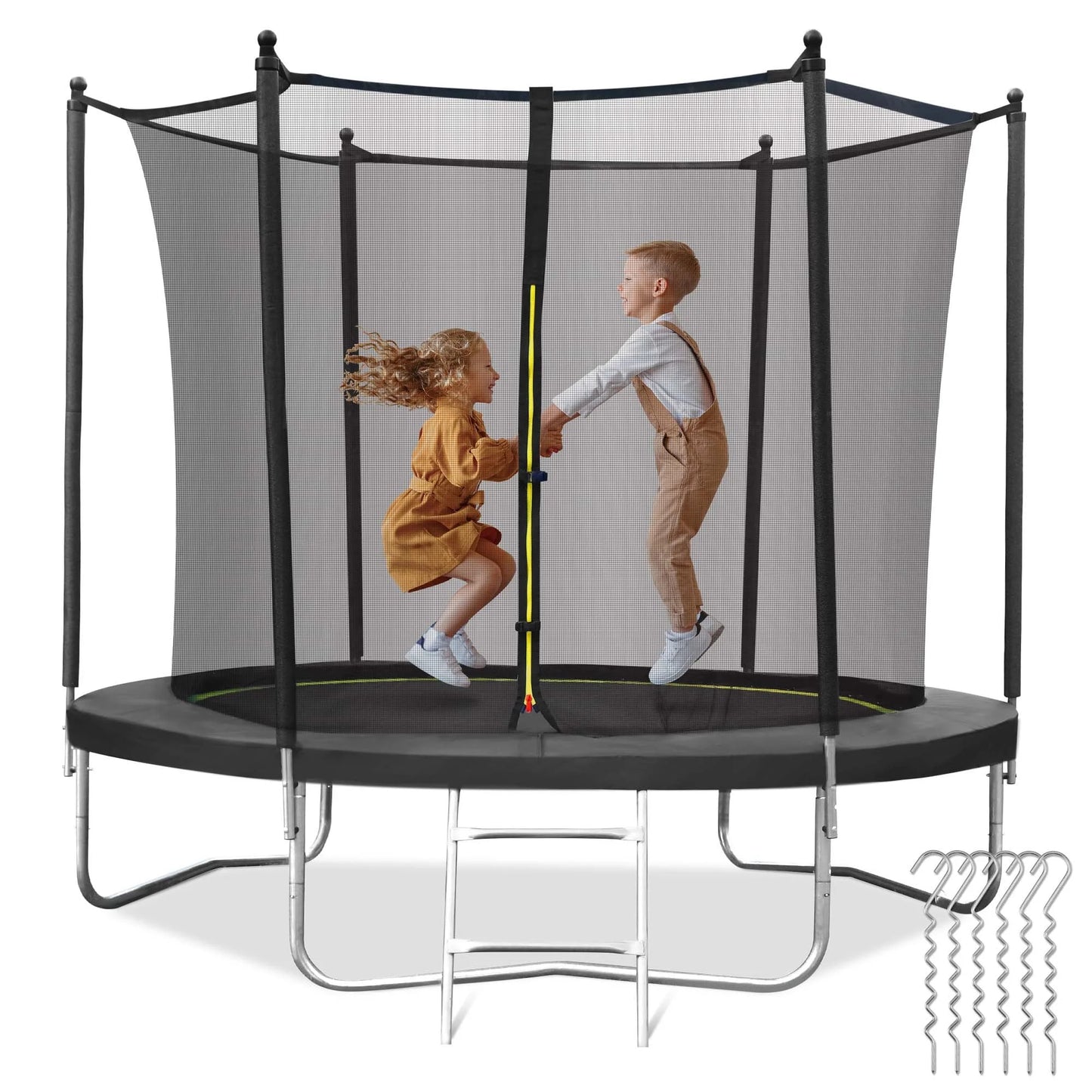 Entil 8ft Trampoline with 360 Safety Enclosure for Kids & Adults 330 lbs Weight Capacity, 360° Enclosure Net