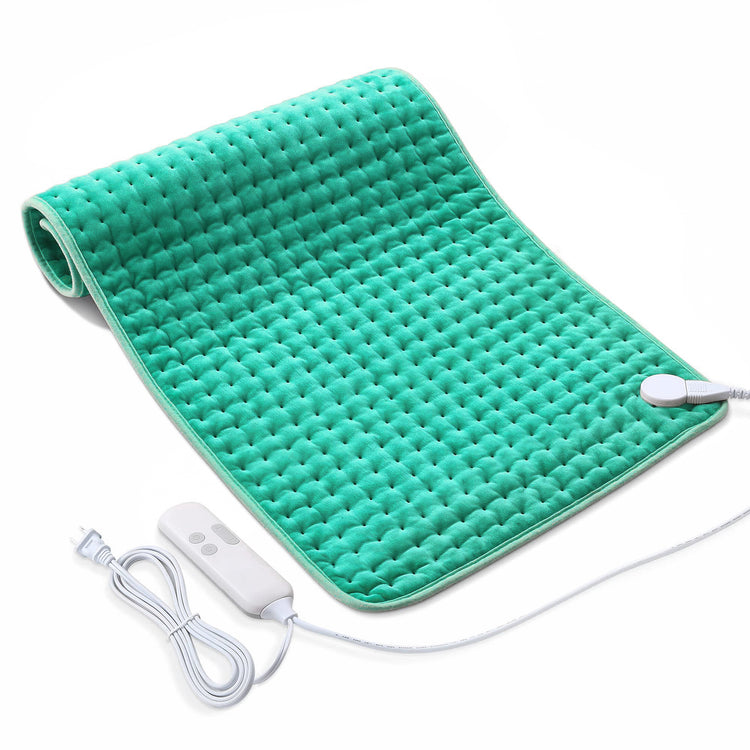 Entil Heating Pad for Back Pain, 18”x33” Heating Pad, Heating Pad for Neck Pain 6 Heating Levels, 2H Auto-off, Green