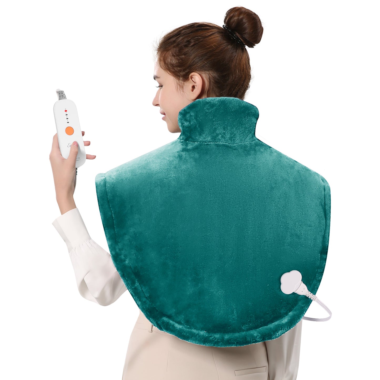 Entil Large Soft Heating Pad, Adjustable Temperature Levels, 25" x 26", Green