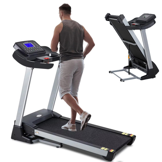 3HP Folding Treadmill with 15% Auto Incline,10 MHP Electric Treadmill Running Machine with 15 Preset LCD Display, Heart Rate for Home Use, 300 LBS Weight Capacity