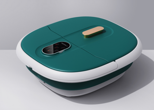 Collapsible Foot Spa Bath Massager with Heat, Bubbles, and Digital Temperature Control, Green