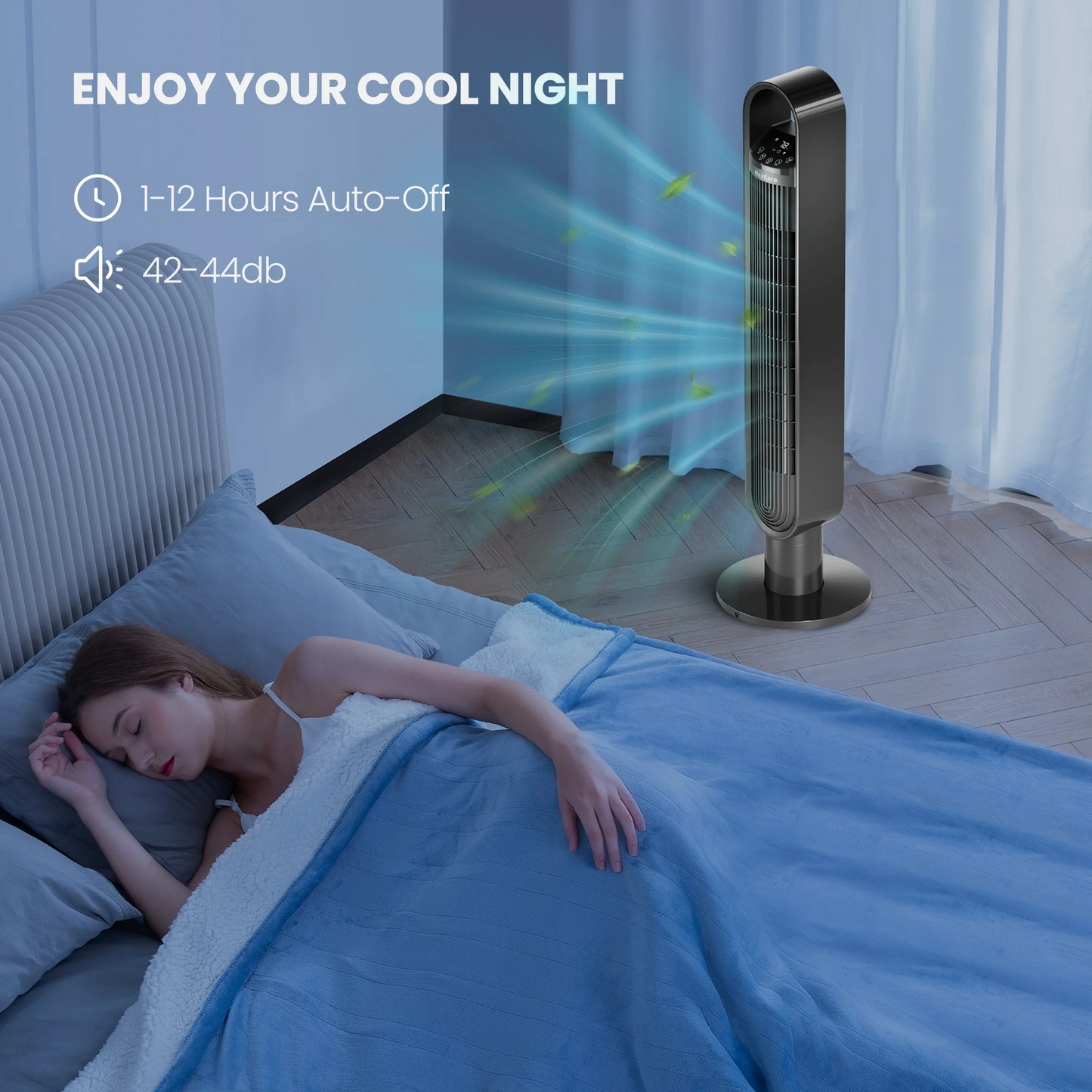 40'' Tower Fan with Remote, 3 Modes & 3 Wind Speeds, LED Display with Touch Control, 75° Oscillating Quiet Cooling, Timer setting, Space-Saving