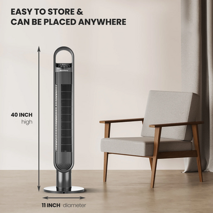 40'' Tower Fan with Remote, 3 Modes & 3 Wind Speeds, LED Display with Touch Control, 75° Oscillating Quiet Cooling, Timer setting, Space-Saving