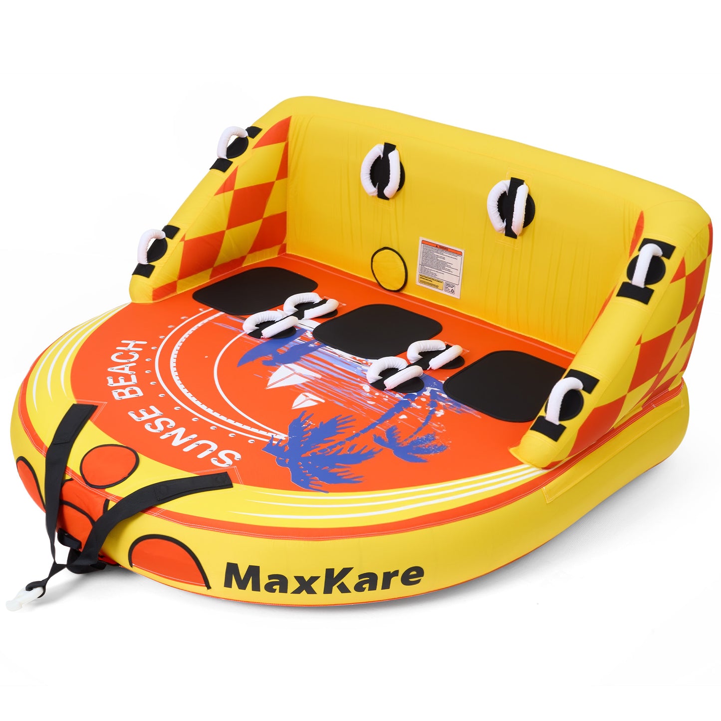 Towable Tube for Boating & Watersports, Outdoor Sports Use, 600 Lb Capacity, Yellow