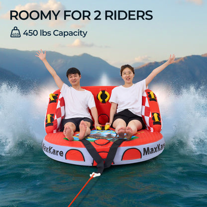 Rowing Towable Inflatable Boat for Teens & Adults, Outdoor Fun, Capacity 450lb, Red