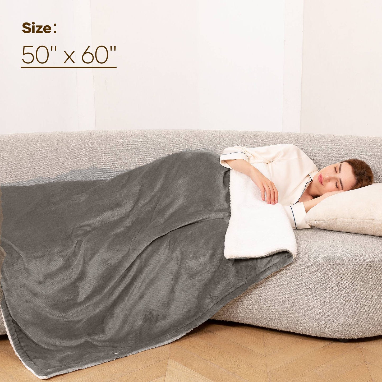Entil Heated Throw Blanket with 4H Timers, 6 Level Heating, Super Soft Flannel, Ideal Gift