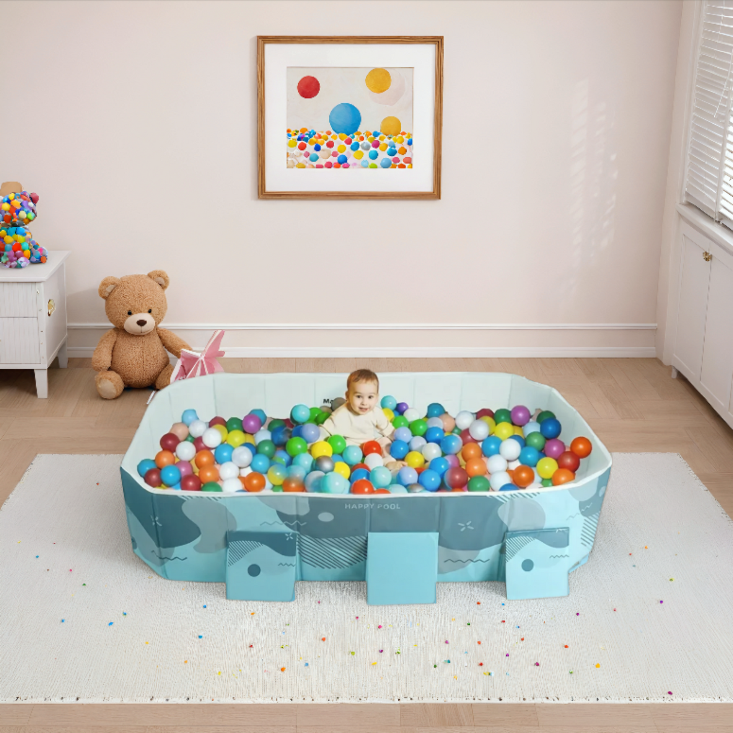 Foldable Ball Pit for Toddlers, 89 in Ocean Ball Pool, Play Pit Gift for Kids for Indoor Outdoor, Green