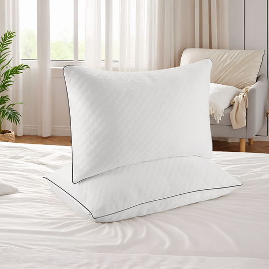 Bed Pillows 2 Pack Queen Size with Premium Pillowcases, Ultra-Soft, Breathable
