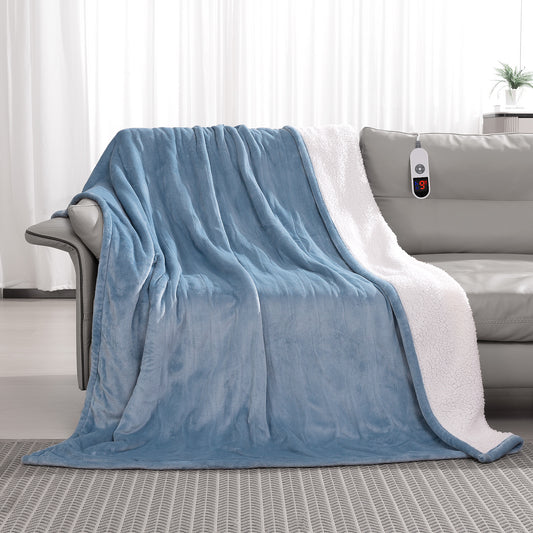 Entil Electric Throw Blanket with 6 - level Fast Heating, 1 - 4H Timer, Overheat Protection