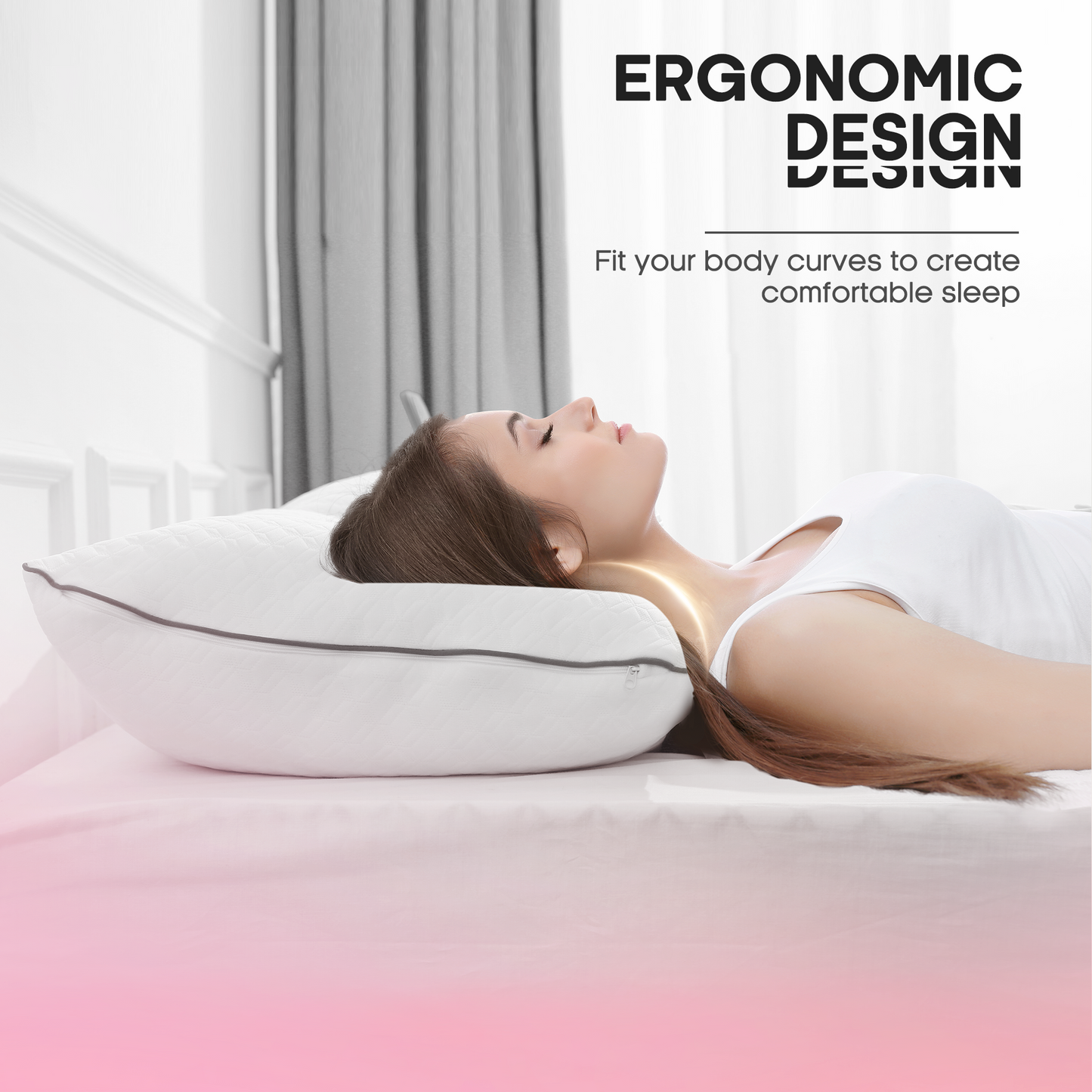 Bed Pillows 2 Pack Queen Size with Premium Pillowcases, Ultra-Soft, Breathable