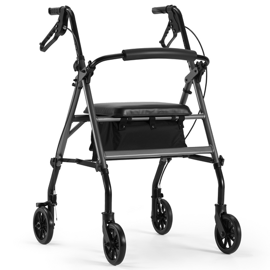 Entil Walker for Seniors Foldable Rollator Walker Lightweight, 300Lbs Weight Capacity, Height Adjustable