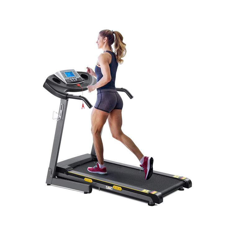 Entil Treadmill with 12% Auto Incline 15 Pre-set Programs Heart Rate Sensor LCD Display, 2.5HP 8.5 MPH Speed 220lbs for Home Use