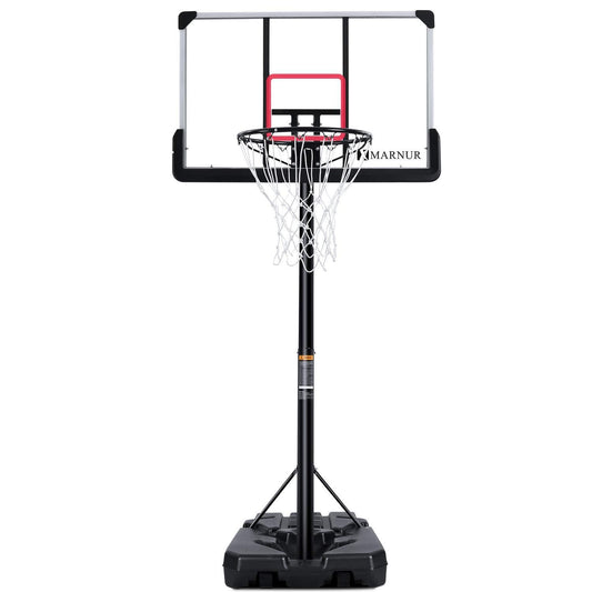 44inch Basketball Hoop Basketball System, 6 ft 7 in to 10 ft Height Adjustable Portable Basketball Goal Basketball Equipment with Big Backboard & Wheels and Large Base