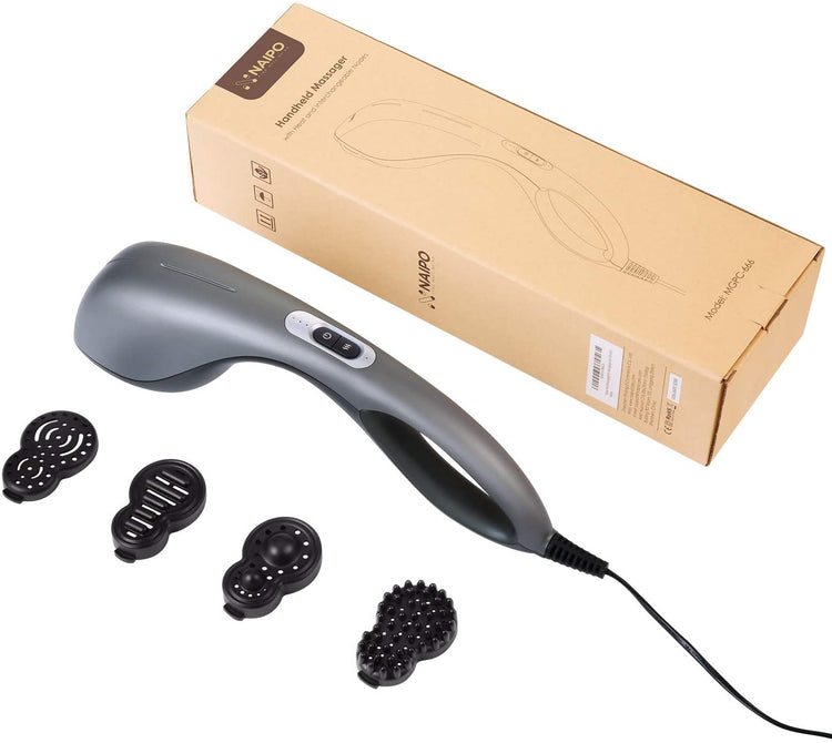 Handheld Back Massager Deep Tissue for Muscles, Foot, Neck, Shoulder, Leg, Calf Pain Relief - Electric Percussion Full Body Massage with Portable Heating Design