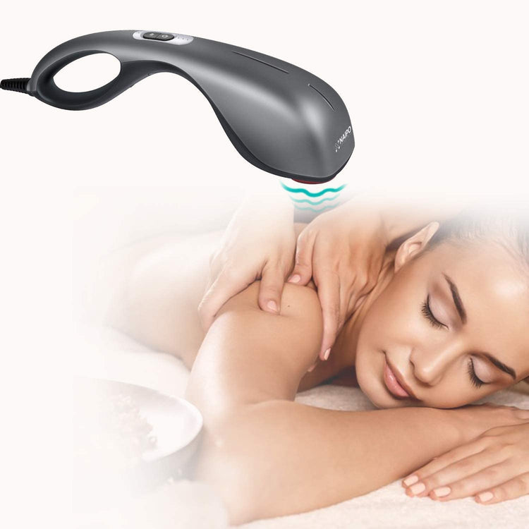 Handheld Back Massager Deep Tissue for Muscles, Foot, Neck, Shoulder, Leg, Calf Pain Relief - Electric Percussion Full Body Massage with Portable Heating Design