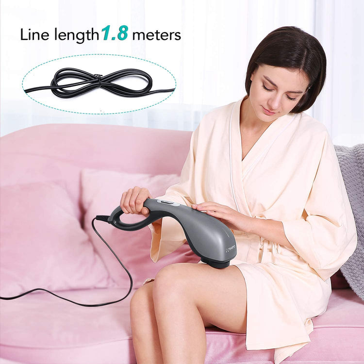 Handheld Back Massager Deep Tissue for Muscles, Foot, Neck, Shoulder, Leg, Calf Pain Relief - Electric Percussion Full Body Massage with Portable Heating Design