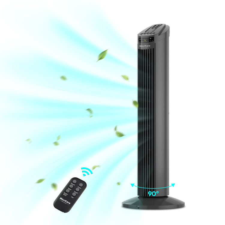 30'' Tower Fan with Remote, 3 Modes & 3 Wind Speeds, Quiet Cooling, Timer setting, Space-Saving(Gray)