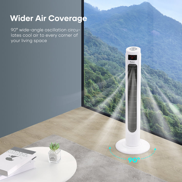 36'' Tower Fan with Remote, 3 Modes & 3 Wind Speeds, LED Display with Touch Control, Quiet Cooling, Timer setting, Space-Saving