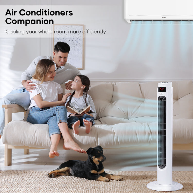 36'' Tower Fan with Remote, 3 Modes & 3 Wind Speeds, LED Display with Touch Control, Quiet Cooling, Timer setting, Space-Saving