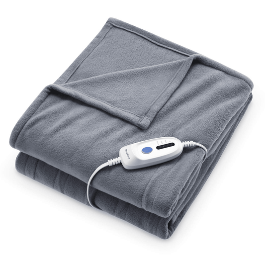 Electric Heated Blanket Full Size 77'' x 84'' Heated Throw for Whole Body Warming & Extra Large Size, 4 Heating Levels and 10H Auto-Off with Overheating Protection - Grey - NAIPO