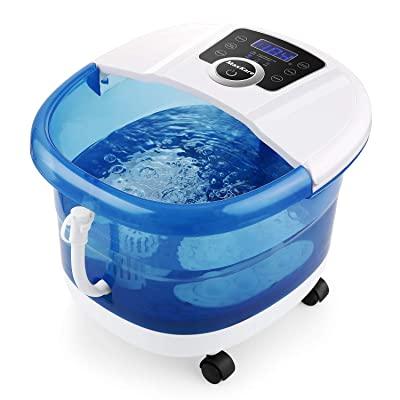 Foot Spa Bath Massager 3-Speed Frequency Conversion Heat - Bubbles - Massage, 4 Motorized Massage Rollers, Adjustable Time & Temprature 6 in 1 Pedicure Soaking Feet Basin, Soothe and Comfort Feet - NAIPO