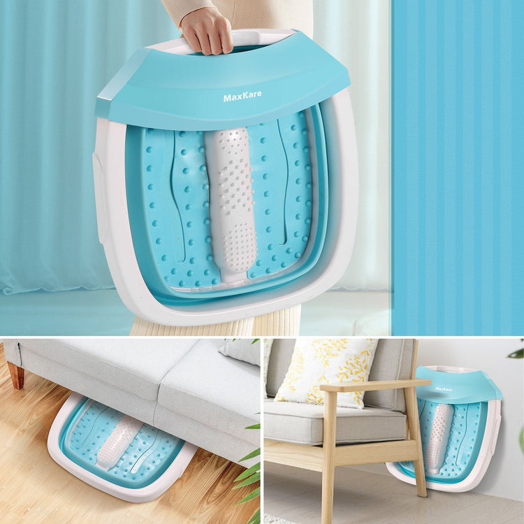 Foot Spa Bath Massager with Collapsible Design, Fast Heating with Bubbles Massage Function, Easy Storage, Foldable Foot Soaking Tub for Feet - NAIPO