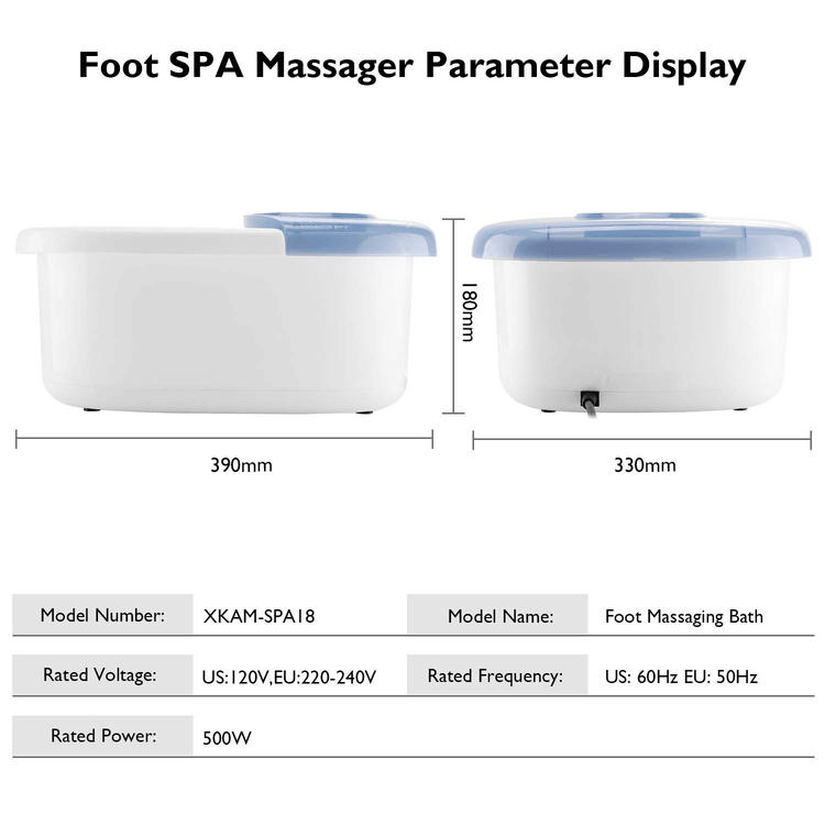 Foot Spa Bath Massager with Heat Bubbles Vibration 3 in 1 Function, 16 Masssage Rollers Soaker Digital Temperature Control Pedicure Tub Bath for Feet Home Use - NAIPO