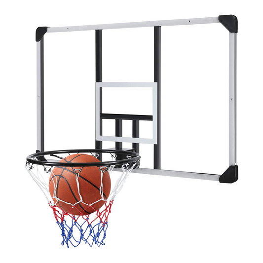 44'' Backboard Wall-Mount Hoops Combo Set, Shatterproof Polycarbonate Board for Standard No.7 Balls-White