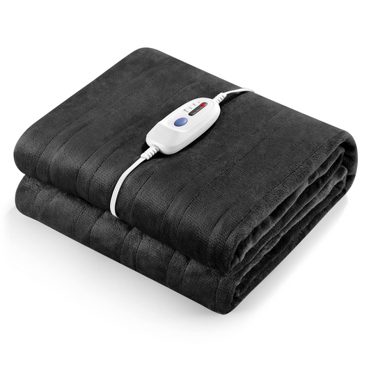 Electric Blanket Heated Throw, Full Size with 4 Heating Settings 10H Auto-off, 72" x 84" Machine Washable, Grey