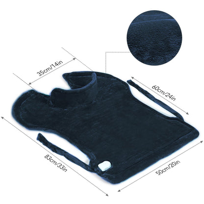 Large Heating Pad for Back and Shoulder, 24"x33" Heat Wrap with Fast-Heating and 4 Heat Settings, 2 Hours Auto Shut Off Available ,Machine Washable - NAIPO
